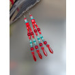 Kolczyki Czerwono Turkusowe Długie 25.48