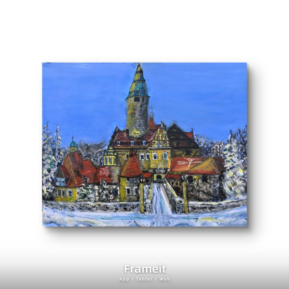 Krystyna Mościszko - obrazy akryl - Zamek Czocha zima foto #1