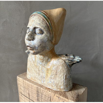 Anioł w czapeczce - rzeźba ceramiczna, ultraviolet, rzeźby