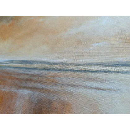 Paulina Lebida - obrazy akryl - Pejzaż w brązach,złocie i pomarańczach  - obraz akrylowy 70/60 cm foto #1