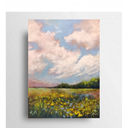 Pejzaż - rysunek pastelami, Paulina Lebida, pastele suche