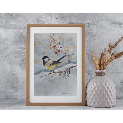 Akwarela Akwarelka Obraz pt: Sikorka, Beata Rudecka, obrazy akwarela