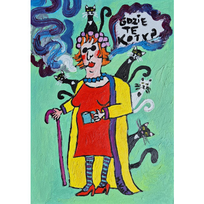 Marlena Kuć - obrazy olejne - gdzie te koty foto #1