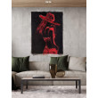 Obraz Czerwona Sylwetka . sizal na płótnie. rękodzieło. 80x60
