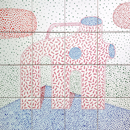 Obraz ceramiczny- Wazon, Marcin Waśka, mozaika ceramiczna