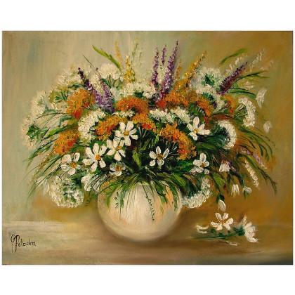 Polne kwiaty obraz olejny 40cm-50cm, Grażyna Potocka, obrazy olejne