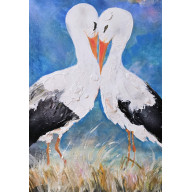 Obraz akrylowy pt.Bocianie  Randez-Vous , 70x50x1cm