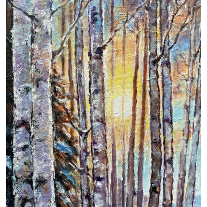 Myroslava Burlaka - obrazy olejne - Słoneczny zimowy poranek. Koronka cieni. foto #2