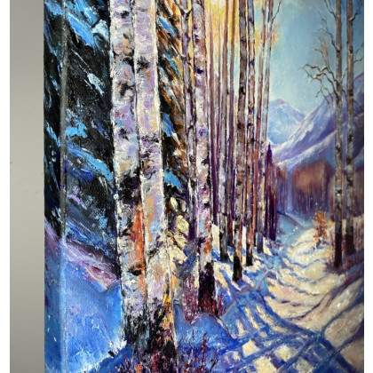 Myroslava Burlaka - obrazy olejne - Słoneczny zimowy poranek. Koronka cieni. foto #3