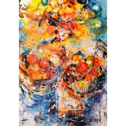 Pomarańczarka...., Dariusz Grajek, olej + akryl