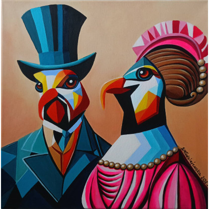 Teść i Teściowa, Sylwia Młodziejewska, obrazy akryl