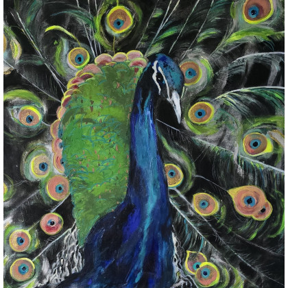 Lady blue, Ewa Mościszko, obrazy akryl