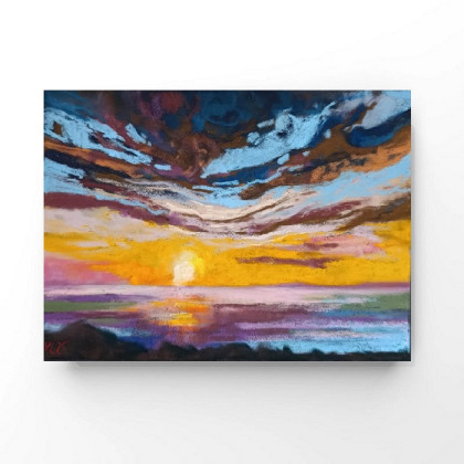 Pejzaż - rysunek pastelami, Paulina Lebida, pastele suche