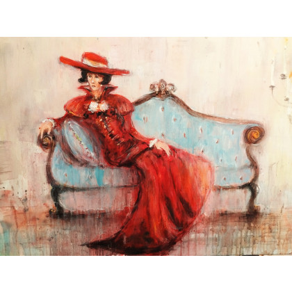 Dariusz Grajek - olej + akryl - Dama na sofie... foto #1