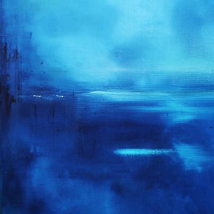 Maja Gajewska - obrazy olejne - obraz olejny - Błękit paryski XV (oprawiony w ramę) foto #3