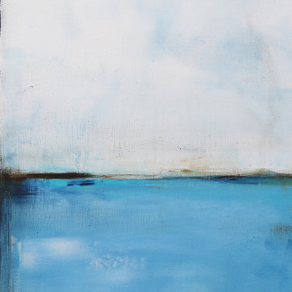 Maja Gajewska - obrazy olejne - obraz olejny - Błękit i biel XXII (oprawiony w ramę) foto #3