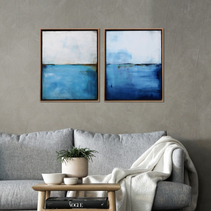 Maja Gajewska - obrazy olejne - obraz olejny - Błękit i biel XXII (oprawiony w ramę) foto #4