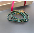 Bransoletka Zieleń Szmaragdowa Z Koralików Owijana 25.21