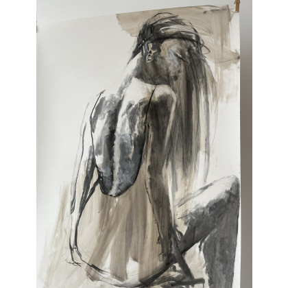 Alina Louka - rysunek węglem - Lady - 100x70. foto #2