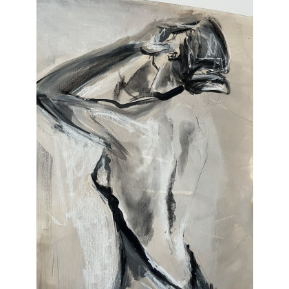 Alina Louka - obrazy akryl - Lady Beige 100x70 foto #1