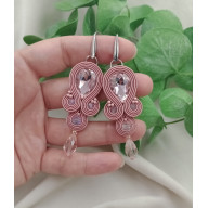 Kolczyki brudny róż na wesele, przyjęcie, ślub, pudrowe kolczyki, klipsy zgaszony róż