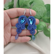 Kolczyki zgaszony niebieski na wesele, przyjęcie, ślub, niebieskie kolczyki, veri peri periwinkle