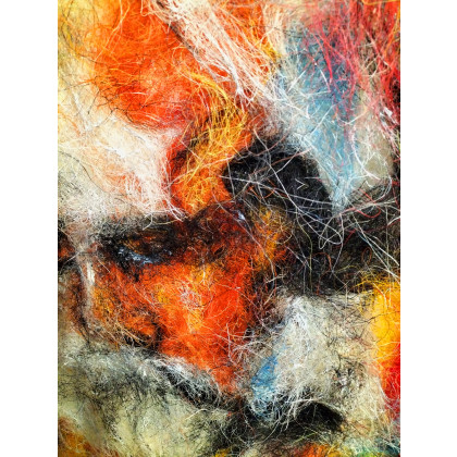 Grzegorz Zalewski - tkanina - Portret w Kolorach – Emocjonalna Głębia w Strukturze Sizalu foto #2