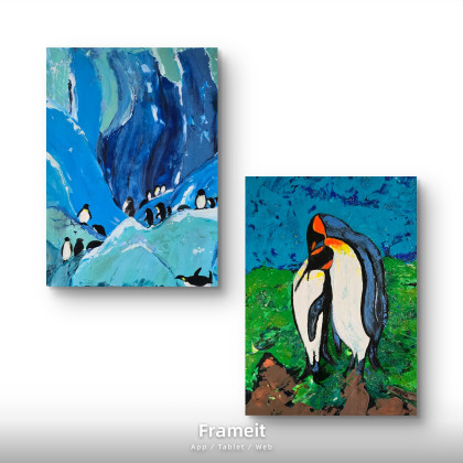 Icebrekers kompozycja na plotnie, Ewa Mościszko, obrazy akryl