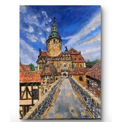 Krystyna Mościszko - obrazy akryl - Zamek Czocha latem foto #1