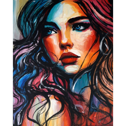 Patrząc w dal 80x100, Rafal Stach, olej + akryl