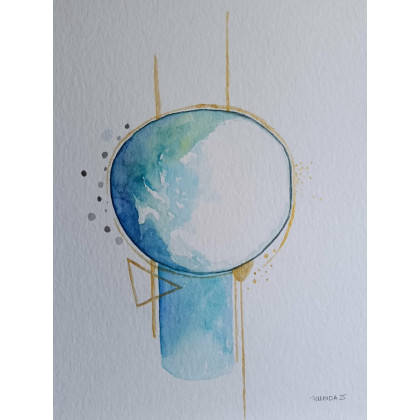 Paulina Lebida - obrazy akwarela - Abstrakcja-  akwarela formatu 32/24 cm foto #3