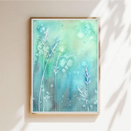 Akwarela A5.  Łąka, Małgorzata Domańska ART, obrazy akwarela