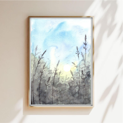 Akwarela A5.  Łąka, Małgorzata Domańska ART, obrazy akwarela