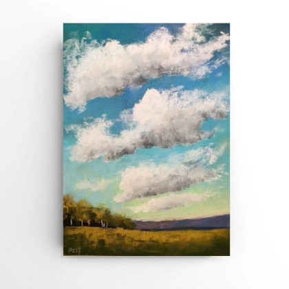 Pejzaż -rysunek pastele, Paulina Lebida, rysunki tech.mieszana