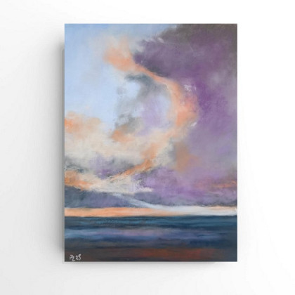 Pejzaż -rysunek pastele, Paulina Lebida, rysunki tech.mieszana