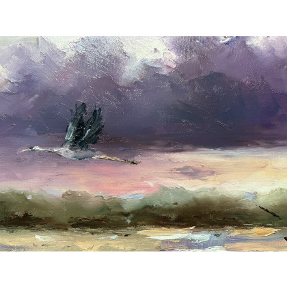 Krystyna Nowak - obrazy olejne - Żurawie (40x50 cm) foto #1