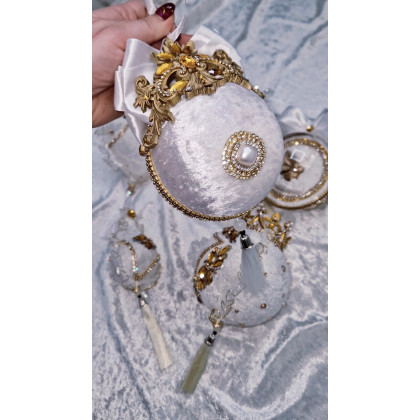 Sandra Sójka - dekory wiszące - Dwie ozdoby królewskie zawieszki na choinkę -Boże narodzenie foto #1