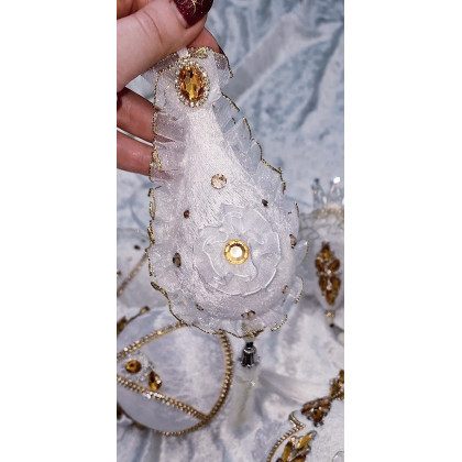 Sandra Sójka - dekory wiszące - Dwie ozdoby królewskie zawieszki na choinkę -Boże narodzenie foto #3