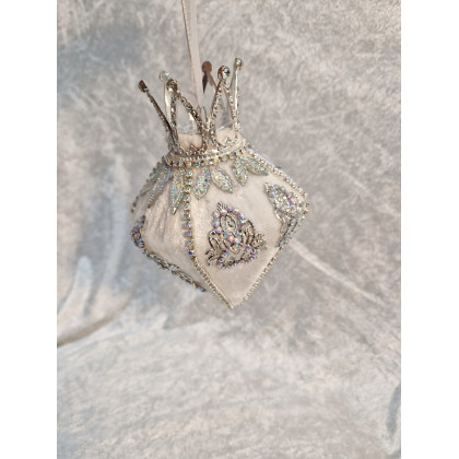 Sandra Sójka - dekory wiszące - Biały zestaw 5 ozdób świątecznych glam christmas foto #4