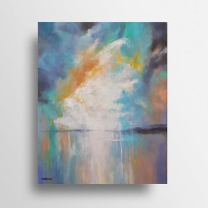 Na morzu -obraz akrylowy 50/40 cm, Paulina Lebida, obrazy akryl