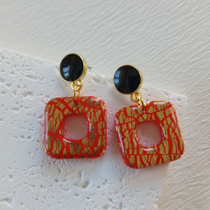 Solomi - ART - kolczyki - Elektra II - kolczyki z gliny polimerowej. foto #2