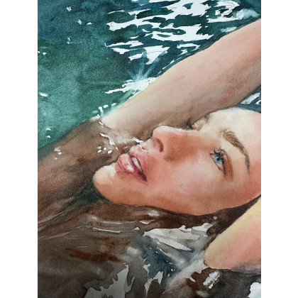 Krystyna Nowak - obrazy akwarela - Relaks (40x50 cm) foto #1