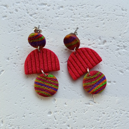 Solomi - ART - kolczyki - Frida I - kolczyki z gliny polimerowej. foto #1