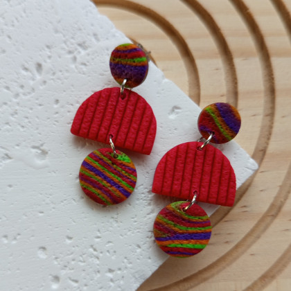 Solomi - ART - kolczyki - Frida I - kolczyki z gliny polimerowej. foto #2