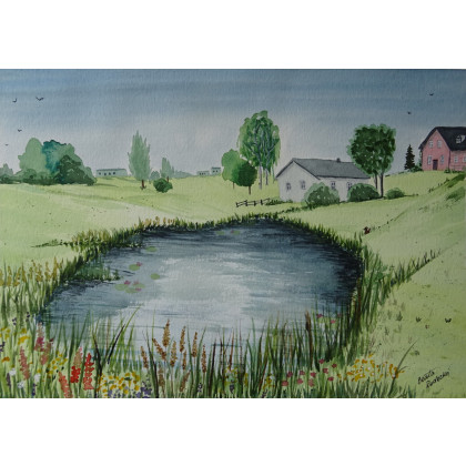 Beata Rudecka - obrazy akwarela - Akwarela Akwarelka Obraz pt: Lato w Filipowie foto #1