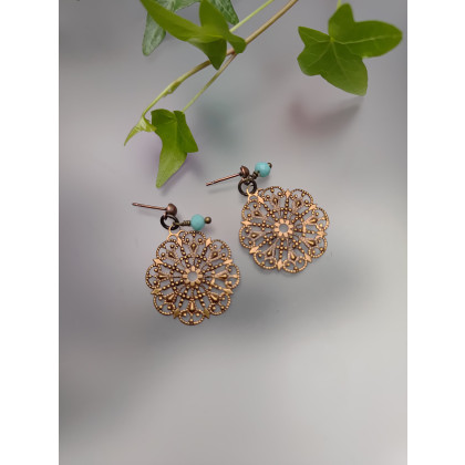 unikatart - kolczyki - Kolczyki Koła Filigran Mandala foto #1