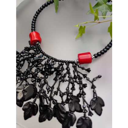 unikatart - korale,naszyjniki - Naszyjnik Kaskadowy z Korala Czerwonego 25.168 foto #1