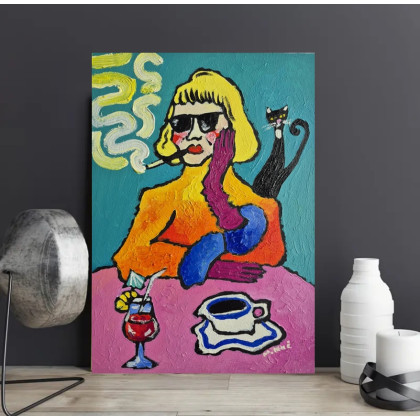 Marlena Kuć - obrazy olejne - kawa, drink i alibi foto #1