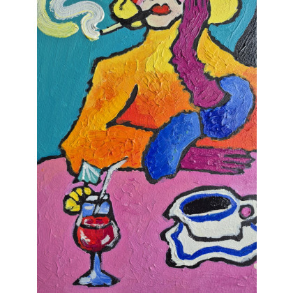 Marlena Kuć - obrazy olejne - kawa, drink i alibi foto #2