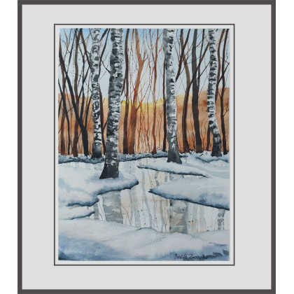 Akwarela Akwarelka Obraz pt: Czar Brzóz, Beata Rudecka, obrazy akwarela